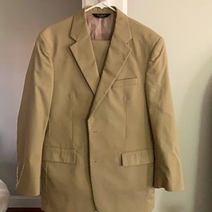 Men’s summer weight, tan suit Jos A Bank